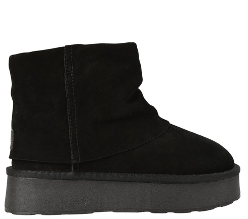 Ghete sport, dama, PASS COLLECTION, Z870003A, negru, piele intoarsa